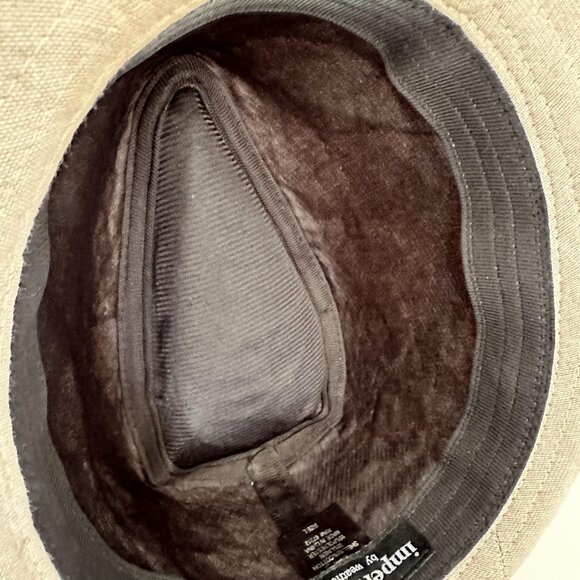 Impermeable By Weatherproof Fedora Hat Fitted Cap Beige Size L Cotton Blend VTG - Picture 6 of 7